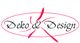 Logo mit rotem Pinselstrich und dem Text "Deko & Design" in elegantem Schriftzug.