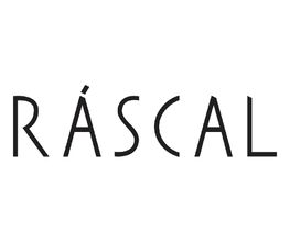 Texto "RÁSCAL" em fonte estilizada preta sobre fundo branco.