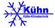 Logo mit blauem Schriftzug "Kühn Kälte-Klimatechnik" und einer stilisierten Schneeflocke.