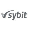 Graues Sybit-Logo mit einem stilisierten Häkchen im Buchstaben "s" auf weißem Hintergrund.