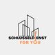 Logo mit stilisierten Gebäuden, Text: "Schlüsseldienst For You".