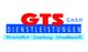 GTS GmbH Logo: Dienstleistungen, wirtschaftlich, zuverlässig, umweltbewusst in Blau und Rot.