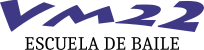 Texto azul "VM22" en fuente estilizada sobre fondo blanco.