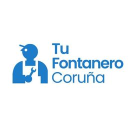 Logo azul de un fontanero con texto "Tu Fontanero Coruña".