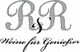 Elegantes Logo mit "R & R" und dem Text "Weine für Genießer" in stilvoller Schrift.