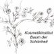 Blumenzweigzeichnung mit dem Text: Kosmetikinstitut Baum der Schönheit.