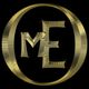 Goldenes Logo mit den Buchstaben „ME“ in einem Kreis auf schwarzem Hintergrund.