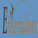"Ereservationz logo with an airplane flying over the text on a blue background."