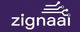 Logo with white "zignaai" text and circuit design on purple background.