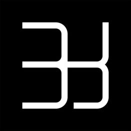 Schwarzer Hintergrund mit weißen, abstrahierten Linien, die die Buchstaben "B" und "K" formen.