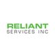 "Reliant Services Inc logo with green and black text on a white background."
