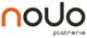Logo avec texte "nouvo plâtrerie" en noir, lettre "n" en orange.