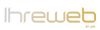 Logo mit dem Text "Ihreweb" in grauer und goldener Schrift auf weißem Hintergrund.