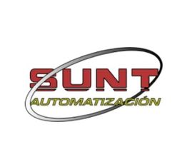 Logo de "Sunt Automatización" con texto rojo y verde, rodeado por un óvalo de dos tonos.