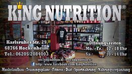 Fitnessgeschäft King Nutrition mit Nahrungsergänzungen in Hockenheim, Öffnungszeiten und Kontaktdaten.