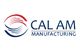 Cal Am Manufacturing logo with red and blue swirl design.