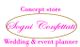 Scritta "Sogni Confettati" in un ovale, con "Concept store" e "Wedding & event planner" in rosa.