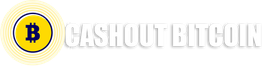 Bitcoin logo next to "CASHOUT BITCOIN" text in white on a dark background.