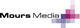 Logo mit Text "Mours Media" und einem lila-pink-blauen, pixelartigen Pluszeichen rechts.