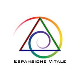 Logo con triangolo colorato e spirale interna, testo "Espansione Vitale".