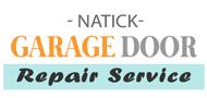"Natick Garage Door Repair Service logo in bold orange and gray text."