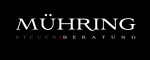Text: "Mühring Steuerberatung" auf schwarzem Hintergrund.