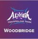 Logo for Altitude Trampoline Park Woodbridge on a purple gradient background.