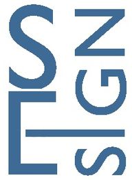 Das Wort "SIGN" ist vertikal und in blauer Schrift gedreht dargestellt.