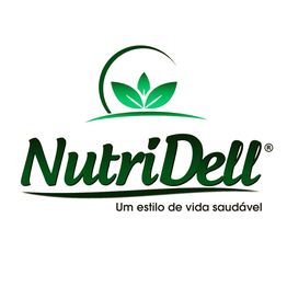 Logo NutriDell com folhas verdes e lema "Um estilo de vida saudável".