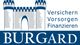 Logo mit einer stilisierten Burg und Text: „Versichern Vorsorgen Finanzieren BURGARD“.