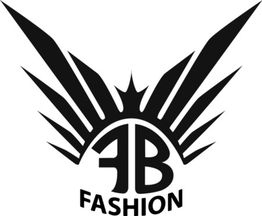 Schwarzes FB-Logo mit Flügelmotiven darüber, darunter der Schriftzug "Fashion".