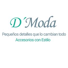 Logotipo de D'Moda con el texto: "Pequeños detalles que lo cambian todo. Accesorios con Estilo".