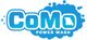 Blue "CoMo Power Wash" logo with a bubble design and Missouri state outline.