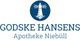 Logo von Godske Hansens Apotheke Niebüll mit einem Leuchtturm in einem blauen Kreis.