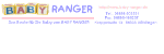 "Logo von Baby Ranger mit bunter Schrift und Kontaktinformationen."