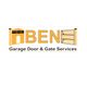 Logo of Ben Garage Door & Gate Services with stylized house and gate icons.