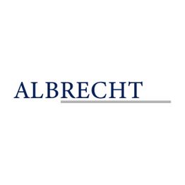 Text "ALBRECHT" in blauer Schrift mit grauem Unterstrich.