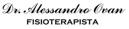 "Testo con 'Dr. Alessandro Ovan FISIOTERAPISTA' in carattere elegante su sfondo bianco."