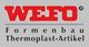 WEFO-Logo, roter Text auf grauem Hintergrund: "Formenbau Thermoplast-Artikel".