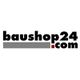 Logo von baushop24.com mit schwarzem Text und einem grauen Unterstrich.