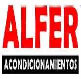 Texto en imagen: "ALFER Acondicionamientos" en letras rojas y blancas sobre fondo negro.