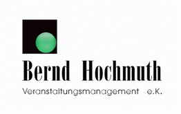 Logo mit grünem Kreis, Text: Bernd Hochmuth, Veranstaltungsmanagement e.K.