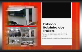 Fábrica de trailers com imagens de unidades e contato da Baixinho dos Trailers.