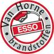 Van Horne Brandstoffen logo met rode ESSE tankpistool en tekst in cirkel.