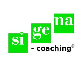 Grünes Logo mit den Wörtern „sigena-coaching“ auf weißen Hintergrund.