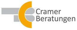 Logo von Cramer Beratungen mit grauen und orangefarbenen Elementen.