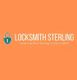 Orange banner with a lock icon and text: "LOCKSMITH STERLING, Contact the Best Sterling, VA."