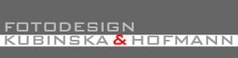 Logo mit Text: "Fotodesign Kubinska & Hofmann" auf grauem Hintergrund.