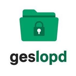 Carpeta verde con candado y texto "geslopd" en blanco y verde.