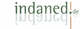 Der Text "indaned.de" in grüner Schrift mit Spiegelung darunter auf weißem Hintergrund.